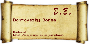 Dobrovszky Borsa névjegykártya